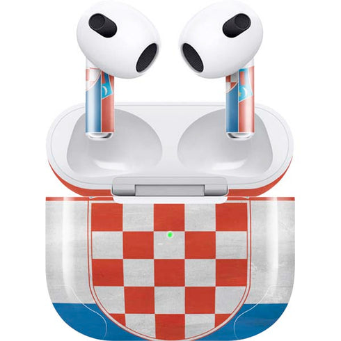 Croatia Flag Distressed Apple AirPods (3rd Gen 2021) Skin